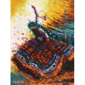 Bandah Ali, 18 x 24 Inch, Acrylic on Canvas, Figurative-Painting, AC-BNA-051